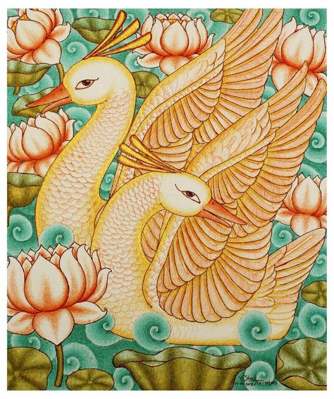 Kerala Painting, 3d Relief Art, Bedroom Paintings, Interior Painting Ideas, Mural Paintings, Kerala Mural Painting, Kalamkari Painting, Painting Colors, Pichwai Paintings