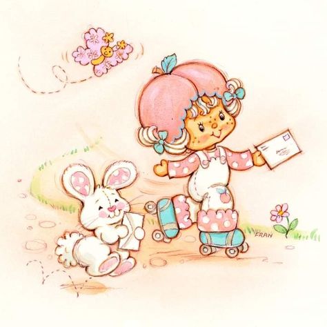 Strawberry Shortcake Illustration, Strawberry Shortcake And Hello Kitty, Apricot Strawberry Shortcake, Strawberry Shortcake Matching Pfp, Strawberry Shortcake Poster, Strawberry Shortcake Art, Strawberry Shortcake Drawing, Strawberry Shortcake 1980, Strawberry Shortcake 80s