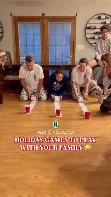 Noel Arens on Instagram: "SAVE FOR THANKSGIVING/CHRISTMAS 😂 We had a blast playing these games last year!!! We did them olympic-style but honestly it would be so fun to pick like 2-3!  Which one is your fav?! I loved speed walking, so simple but hilarious. I almost peed my pants (yes, i was pregnant when we did this last year lol)  #familyholiday #holidaygames #familygamenightideas #familygames" Christmas Sports Games, Christmas Beer Olympics, New Years Eve Olympics, Indoor Family Olympic Games, Christmas Olympic Games Adults, Christmas Olympics Scoreboard, Holiday Olympic Games, Fun Christmas Eve Games, Competitive Christmas Games