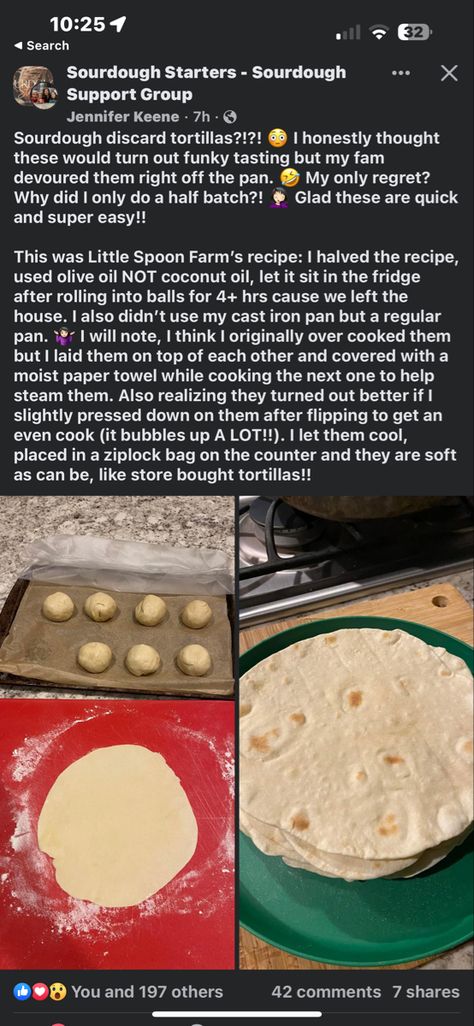 Perfect Homemade Tortillas Sourdough Tortillas, Homemade Tortillas, Farm Food, Sourdough Starter, Tortillas, Coconut Oil, Super Easy, Rolls, 10 Things