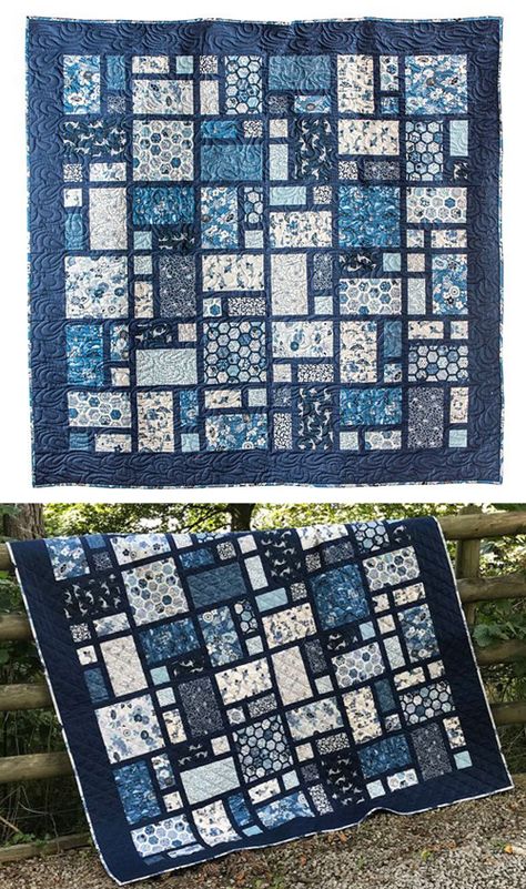 Indigo Quilt Patterns, Blue Quilt Patterns Free, Free Quilt Patterns For Men, Blue And White Quilts Patterns, Blue And White Quilts, Pineapple Quilt Pattern, Blue Quilt Patterns, Japanese Quilt Patterns, Bird Quilt Blocks