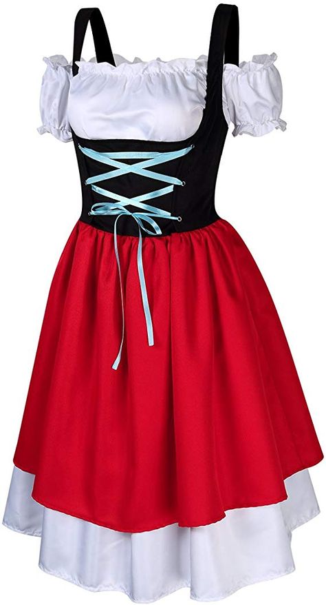 Amazon.com: GloryStar Women's German Dirndl Dress Costumes for Bavarian Oktoberfest Carnival Halloween: Clothing German Costume Women, Italy Traditional Clothing, Octoberfest Costume, German Clothes, Dirndl Dress Traditional, German Traditional Clothing, Traditional German Clothing, German Dirndl Dress, German Traditional Dress