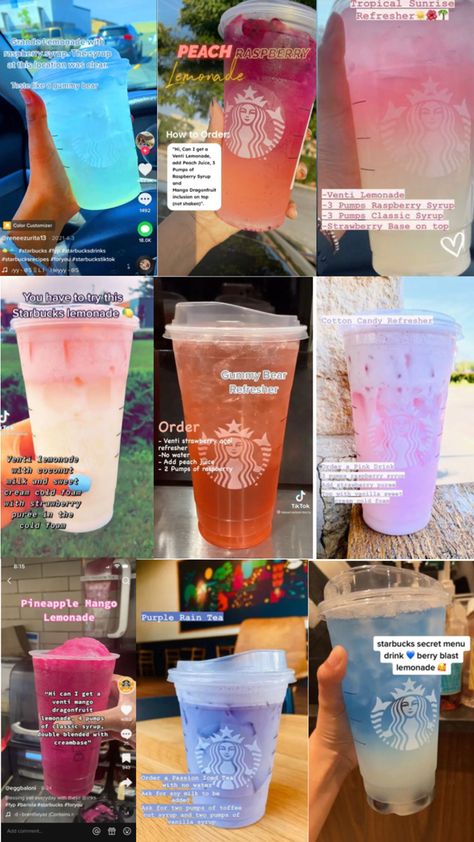 Starbucks drinks are the best Types Of Drinks, Starbucks Drink Menu, Starbucks Secret Menu Recipes, Fun Drink Recipe, Cold Starbucks Drinks, Secret Starbucks Recipes, Starbucks Drinks Diy, Sommer Mad, Iced Starbucks Drinks