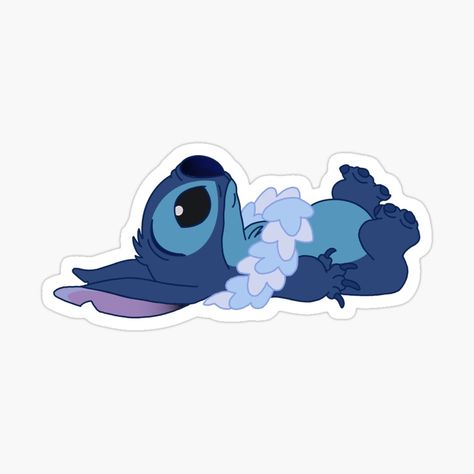 Cute calm Stitch sticker for sale #disney #aesthetic #calm #stitch #lilostitch #blue #summer #stickers Lilo And Stitch Stickers, Laptop Stickers Disney, Disney Stickers Printables, Sticker Design Ideas, Summer Stickers, Sticker Design Inspiration, Hawaiian Lei, Lilo Y Stitch, Canvas Learning