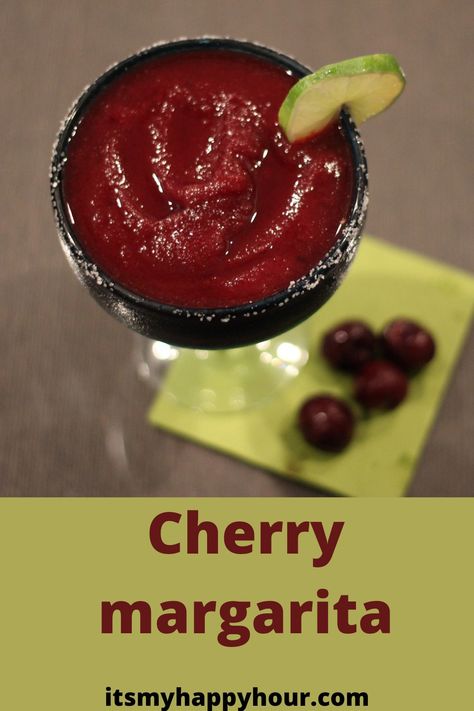 Frozen Cherry Margarita Recipe, Cherry Margarita, Peach Margarita, Margarita On The Rocks, Ice Cream Drinks, Frozen Margaritas, Slice Of Lime, Valerie Bertinelli, Frozen Cherries