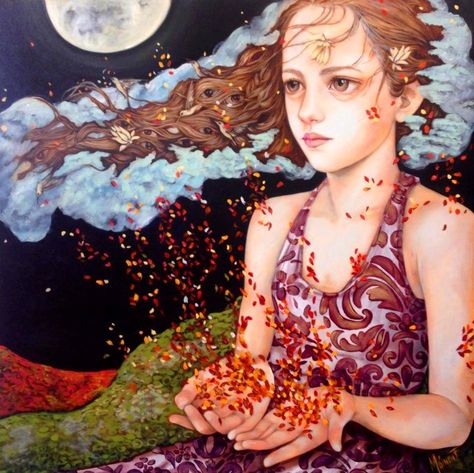 Mónica Fernandez Monica Fernandez, Love Moon, Intuitive Art, Spanish Artists, Butterfly Wall Art, Challenge Yourself, Witchy Woman, Moon Art, Artist Websites