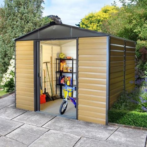 9'11 x 6'5 (3.03x1.97m) Yardmaster Balmoral 106WGL #Metal #Shed From Just £369 On http://bit.ly/2Gw5cpF Contemporary Fence Panels, Wooden Garden Buildings, Wooden Fence Panels, Apex Roof, Shed Sizes, Sheds For Sale, Large Sheds, Lattice Fence, Plastic Sheds