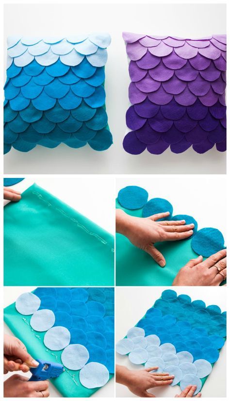 Ombre Pillow, Mermaid Bedroom, Diy Pillow Covers, Mermaid Room, Pillow Crafts, Bantal Sofa, Sewing Pillows, Diy Pillows, Sewing Projects For Beginners