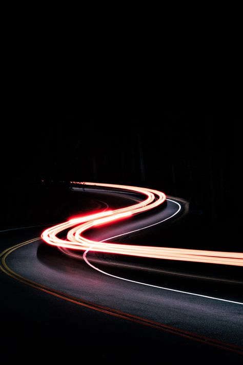 👉 Download Now For Free 🐙 Car Nature, Light Trail Photography, Long Exposure Photography, Light Trails, Neon Wallpaper, Winding Road, Iphone Camera, Night Photos, Wallpaper For Your Phone