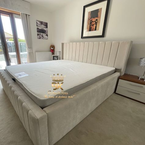 ✨ Introducing the Grace Winged Bed Frame – a real showstopper that combines elegance and functionality! With 18" luxury side rails and a high panel footboard, this bed is perfect for those who prefer a higher mattress position at 40cm. 🛒 Order now and enjoy a delayed delivery option at checkout. Link: www.bedroomking.co.uk/products/grace-bed-with-high-base #LuxuryBeds #GraceWingedBed #HomeDecor #BedroomInspiration #Handcrafted #BedWithStorage #NaplesFabric #UKInteriors #ComfortAndStyle #Sl... Sleigh Bed Frame, Winged Bed, Bedroom Beds, High Bed, Upholstered Sleigh Bed, High Beds, Bedroom Games, Dreams Beds, Sleigh Beds