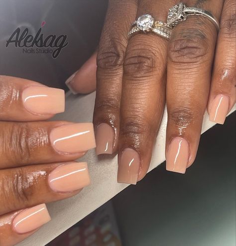 Acrylic Overlay Nails Short Fall Colors, Coral Square Acrylic Nails, Clear Matte Nails Short, Apres Gel X Nails Short Square, Short Cream Acrylic Nails, Short Plain Acrylic Nails, Coral Square Nails, Acrylic Overlay Nails Short Natural, Acrylic Overlay