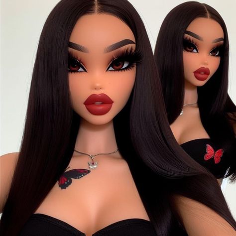 Bratz Doll Makeup, Black Bratz Doll, Pop Art Images, Brat Doll, Bratz Inspired Outfits, Doll Aesthetic, Shoes Heels Classy, Doll Makeup, Beautiful Barbie Dolls