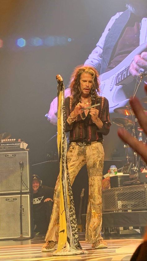 Steven Tyler Outfits, Rock Star Outfit, Tyler Aerosmith, Steven Tyler Aerosmith, Boho Rock, Steve Miller Band, Rock Band Posters, Joe Perry, Band Outfits