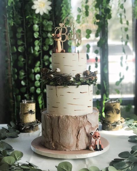 Veruska on Instagram: “Showered #the3littletsigies with lots of love on Saturday! Can’t wait to meet the baby boy! 😍 @anna_mal220 @alpacamark . . . .  #cake…” Woodland Wedding Cake Forest Theme, Woodland Baby Shower Theme Cake, Woodland Cake Baby Shower Boy, Forest Baby Shower Cake, Baby Shower Cake Woodland Theme, Let The Adventure Begin Baby Shower Cake, Adventure Awaits Baby Shower Cake, Woodsy Baby Shower Cake, Adventure Baby Shower Cake