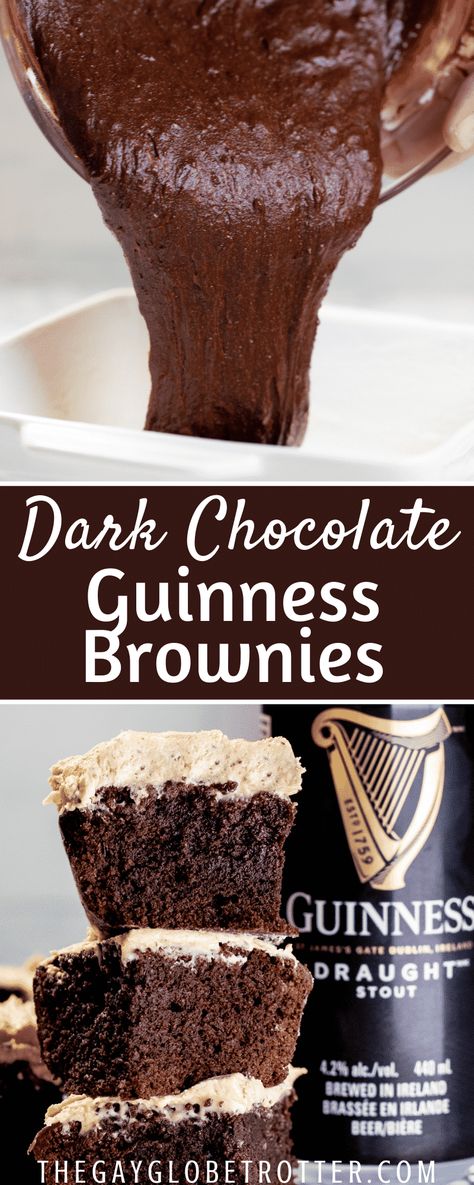 Guinness Brownies Food Network, Guiness Desserts St Pattys, Guinness Dessert Recipes, Recipes Using Guinness Beer, Guiness Brownies Easy, Guinness Desserts, Guinness Dessert, Guiness Brownies, Brownies With Icing