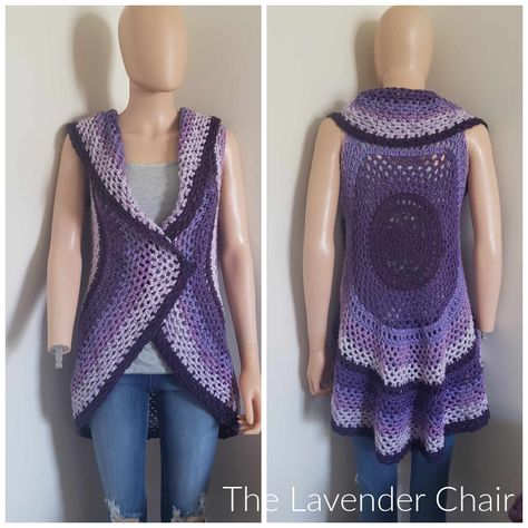 Crochet Circle Vest, Circle Vest, Lavender Chair, The Lavender Chair, Vest Crochet Pattern, Pocket Full Of Posies, Vest Pattern Free, Vest Crochet, Crochet Shrug Pattern