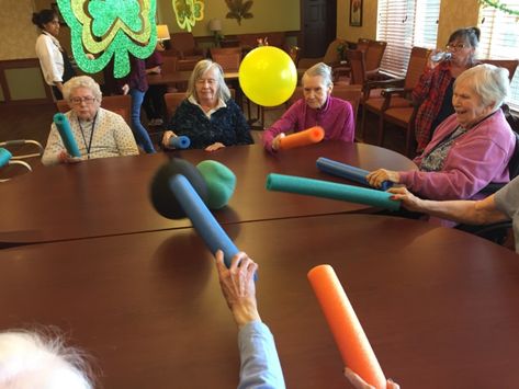 Swim Noodles, Assisted Living Activities, Senior Center Activities, Senior Citizen Activities, Memory Care Activities, Senior Living Activities, Nursing Home Activities, Senior Games, Stretch Workout