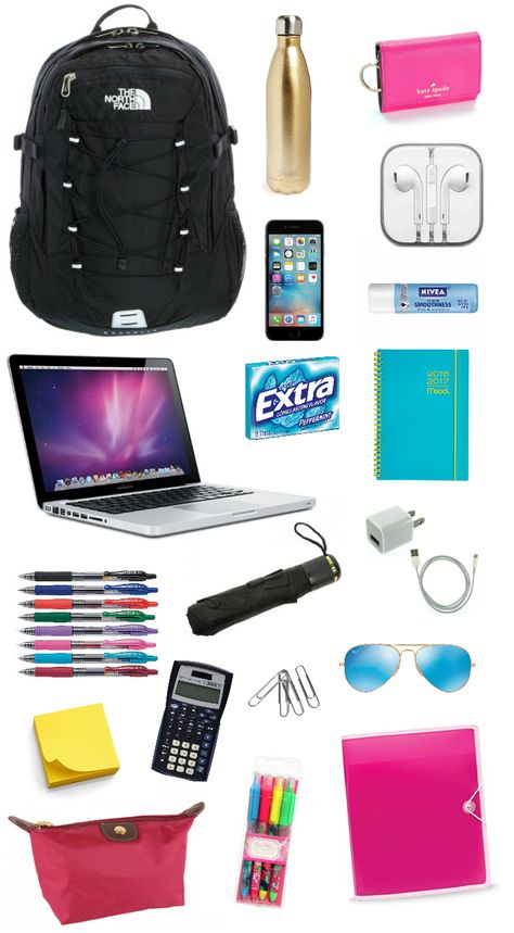 Sophomore Year: What's in my Backpack + College Essentials | texasweettea College Backpack Essentials, Schul Survival Kits, High School Supplies, Middle School Supplies, School Backpack Essentials, Middle School Survival, What's In My Backpack, In My Backpack, School Survival Kits