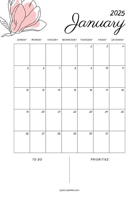 White Black Pink Watercolor Floral January 2025 Calendar Schedule Planner january 2025 pdf January Planner Ideas, January 2025 Calendar, Planner January, Calendar Schedule, January Calendar, Birthday Coloring Pages, Schedule Organization, Monthly Calendar Template, January 2025