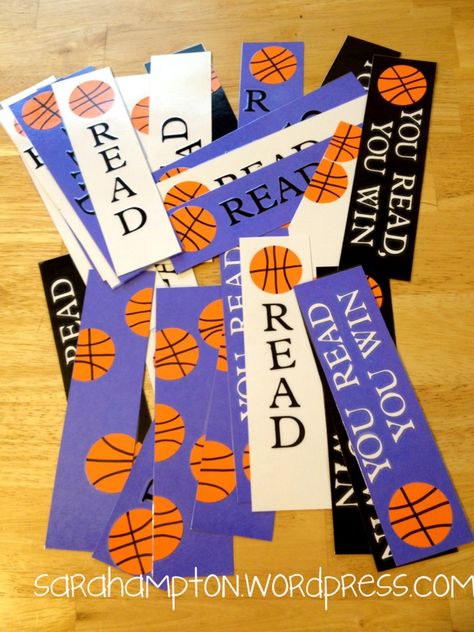 March Madness basketball bookmarks using Cricut. UK inspired colors. Basketball Bookmarks, March Madness Reading Challenge, March Madness Book Tournament, March Madness Theme, March Madness Activities, March Madness Books, March Reading Month, Women History Month Activities, March Madness Basketball