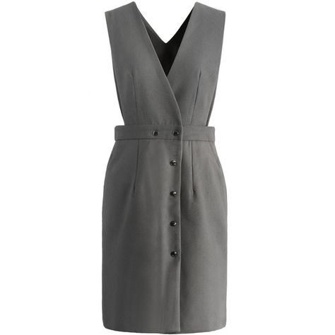 Chicwish Elegant Demeanor Pinafore Dress in Grey ($56) ❤ liked on Polyvore featuring dresses, grey, studded dress, grey dress, pinafore dress, line dress and gray dress Ruffle Dresses, Tiered Dresses, Studded Dress, Led Dress, Fashion Buyer, Grey Dress, Dresses Floral, Pinafore Dress, Dresses Party