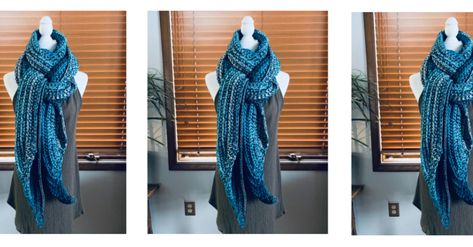 Free Beginner Friendly Crochet Pattern- The Crosby Scarf • Crochet Triangle Shawl Pattern, Crochet Scarf For Beginners, Beginner Friendly Crochet, Crochet Skirt Pattern, Triangle Shawls, Learn How To Crochet, Oversized Scarf, Shawl Crochet Pattern, Scarf Crochet Pattern