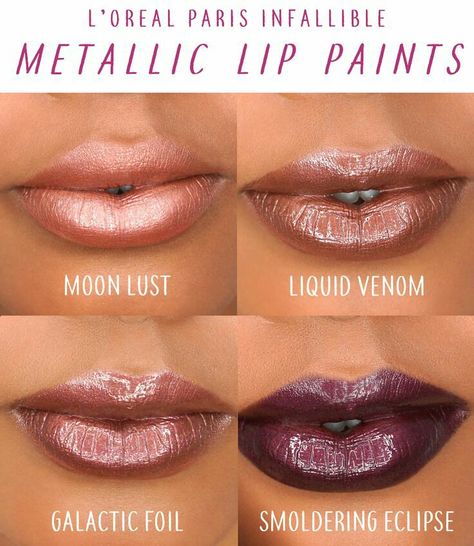 6 Best Dupes For MAC Metallic Lipsticks Collection | Source – L’Oreal Paris Metallic Lipstick, Metallic Lips, Lip Gloss Colors, Best Lipsticks, Liquid Metal, Lip Paint, Lip Art, Makeup Organizer, Makeup Geek