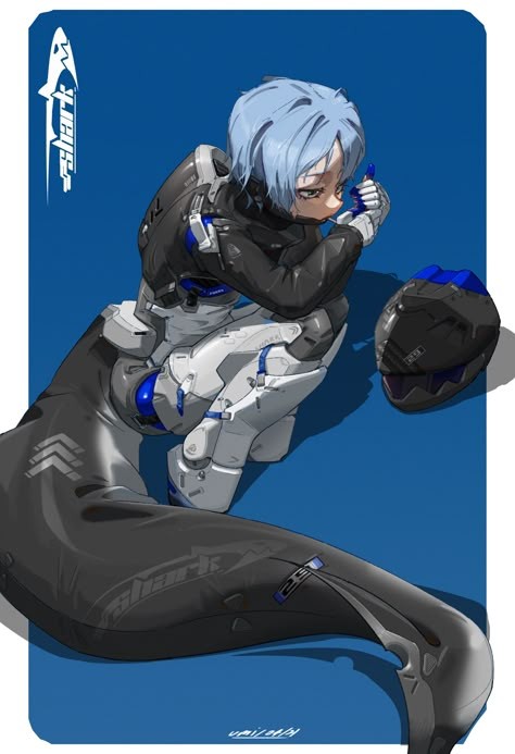 "Shark" by Umi Shark Oc Art, Mecha Shark, Shark Character Design, Shark Oc, Shark Drawing, Shark Girl, Cyborgs Art, Female Character Concept, Cyberpunk Aesthetic