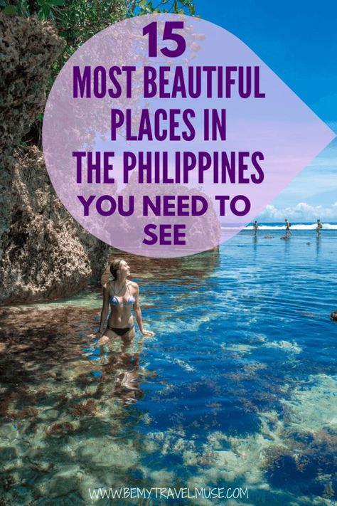 planning a trip to the Philippines? Picking where to go can be overwhelming, considering how many islands there are! To help you plan your Philippines itinerary, here are 15 most beautiful places in the philippines, with some off the beaten path spots that you may not have heard of. #Philippines Trip To Philippines, Phillipines Islands, Beautiful Places In The Philippines, Philippines Holiday, Places In The Philippines, Philippines Itinerary, Phillipines Travel, Philippines Trip, Philippines Vacation