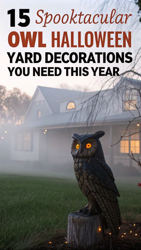 Transform your outdoor space into a hauntingly beautiful scene with these 15 spooktacular owl Halloween yard decorations. 🦉🎃 #HalloweenDecor #OutdoorDecor #SpookyOwls Owl Halloween, Halloween Yard Decorations, Yard Decorations, Halloween Yard, Hauntingly Beautiful, Good Time, Yard Decor, Animal Kingdom, Need This