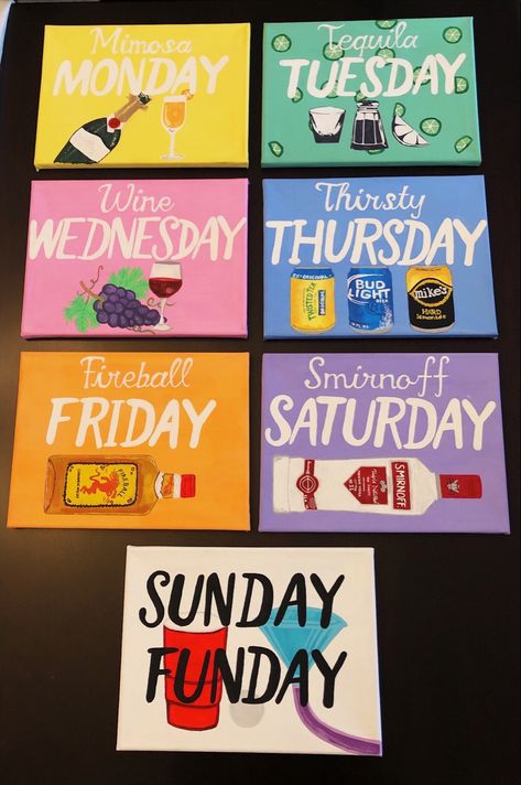 Funny Canvas Painting Ideas College, Drinking Painting Ideas, Alcohol Canvas Painting, Alcohol Painting Ideas, Dorm Canvas, Diy Beer Pong Table, Alcohol Games, Diy Party Games, Beer Table