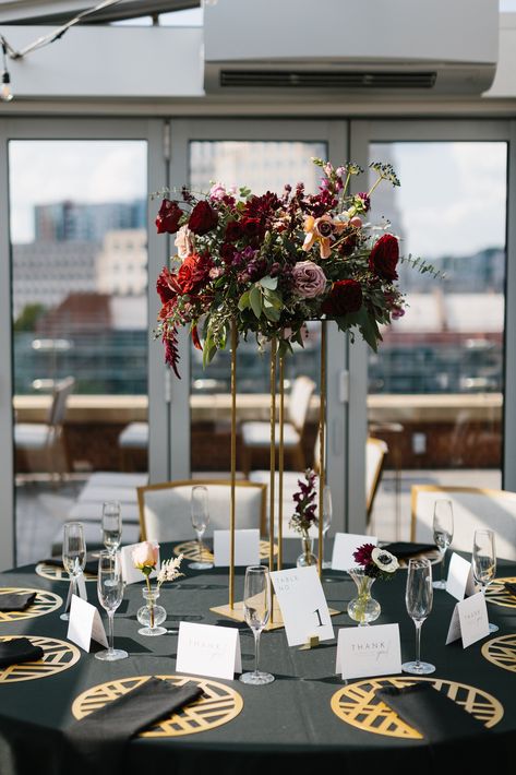 Circle Table Decor, Elevated Centerpiece, Jewel Toned Wedding, Photography Planner, Circle Table, Jewel Tone Wedding, Palette Inspiration, Tall Centerpieces, Moody Wedding