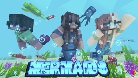 Mermaids in Minecraft Marketplace | Minecraft Minecraft Tropical Fish, Minecraft Sea Creatures, Minecraft Sea Creature Build, Minecraft Mermaid Cove, Minecraft Mermaid Skin, Minecraft Skins Mermaid, Mermaid Skin, Pocket Edition, Minecraft Mods