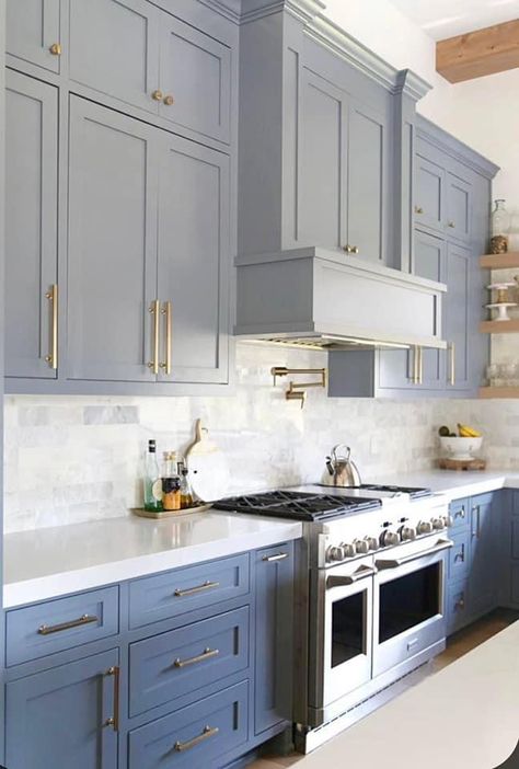 Colors To Paint Kitchen Cabinets, Sherwin Williams Blue, Light Grey Paint Colors, Paint Kitchen Cabinets, Popular Paint Colors, Blue Kitchen Cabinets, French Country Kitchens, Paint Kitchen, Sherwin Williams Colors