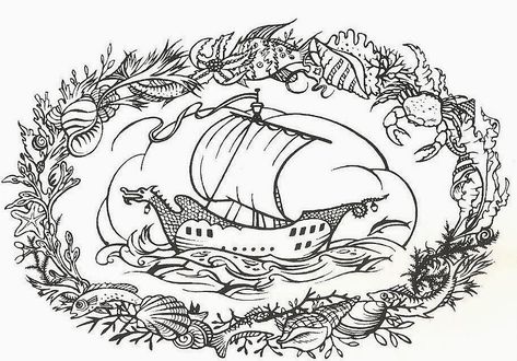 Voyage Of The Dawn Treader Illustrations, Dawn Treader Ship, Narnia Illustrations, Narnia Tattoo, Narnia Birthday Party, Narnia Birthday, Pauline Baynes, Narnia Party, Book Paintings