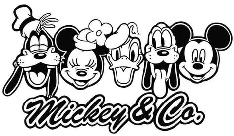 Disney Vynil Designs, Disney Cricut Shirt, Mickey Mouse Sublimation Design, Mickey And Co Svg, Disney Cricut Shirts Svg, Mickey And Friends Svg, Disney Clipart Black And White, Disney Diy Shirts, Disney Silhouettes Svg