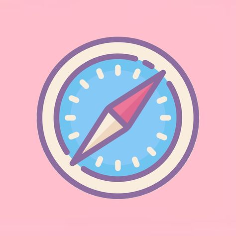 Pastel Pink Safari Icon, Cute Safari Icon, Pink Safari Icon, App Icon Safari, Safari App Icon, Safari Icon, Pink Safari, Ipad Homescreen, Ui Buttons