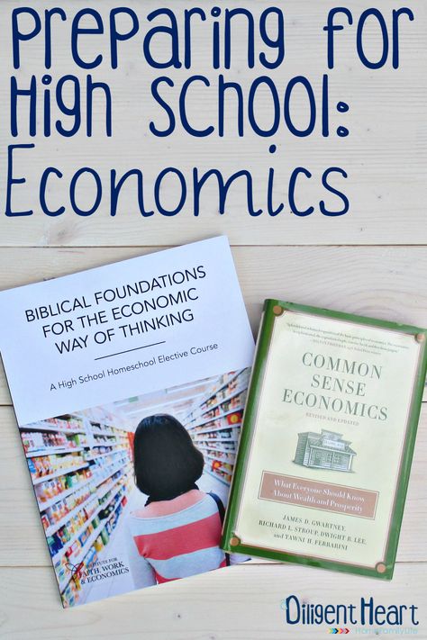 High School planning can be a bit daunting. I’m no stranger to this, as I am right dab in the midst of planning High School. In this post, I am sharing a High School Economics Course that we are considering. Come on over and learn more about it, as well as my thoughts on the overall course.I adiligentheart.com High School Economics Activities, High School Economics Classroom Decor, Economics Lessons High School, Middle School Economics, High School Economics, Homeschool Highschool, Homeschool Electives, Teaching Economics, School Planning