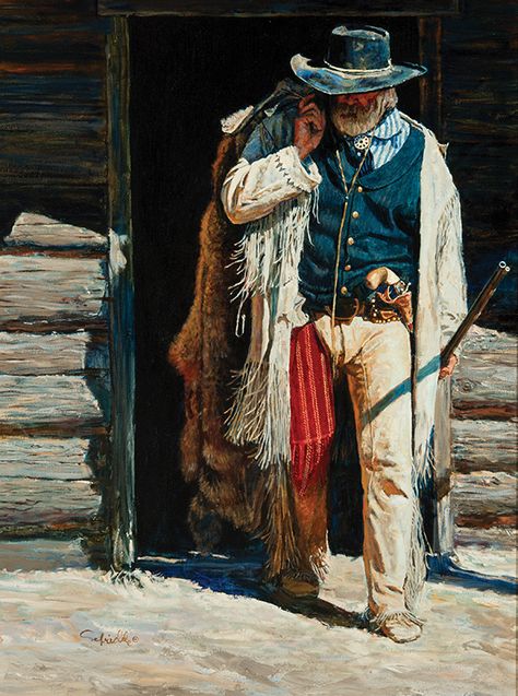 Locked and Loaded - Western Fine Art Auction Arizona | Scottsdale Art AuctionWestern Fine Art Auction Arizona | Scottsdale Art Auction Mountain Man Clothing, Cowboy Artwork, Wild Horses Running, Western Artwork, Hunting Art, Indian Scout, West Art, Cowboys And Indians, Cowboy Art