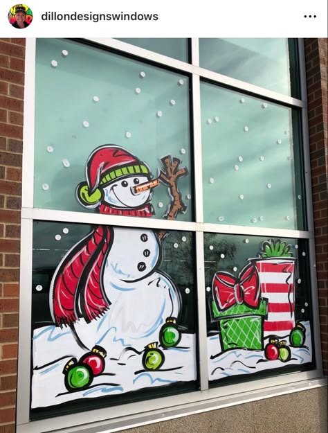 Christmas Themed Window Painting, Christmas Window Painting Snowman, Santa Claus Window Painting, Christmas Door Painting, Window Painting Ideas Diy Christmas, Nutcracker Window Painting, Christmas Window Painting Ideas Easy, Snowman Window Painting, Snow Window Art