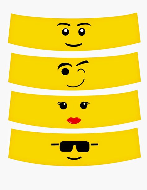 Lego Party Printables, Lego Classroom Theme, Lego Faces, Festa Power Rangers, Play Doh Fun, Lego Printables, Lego Stickers, Lego Themed Party, Lego Head