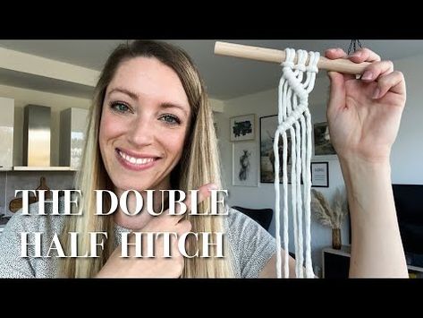 DOUBLE HALF HITCH knot tips & tricks | Learn to make the double half hitch knot for beginners - YouTube Vertical Double Half Hitch Knot, Double Half Hitch Knot, Hitch Knot, Half Hitch Knot, Macrame Knots, The Double, Tips Tricks, To Learn, Macrame