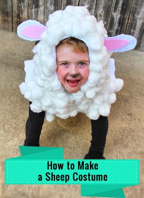 The Kid Who Needed a Sheep Costume Diy Sheep Costume, Bible Buddies, Diy Sheep, Sheep Costume, Sheep Mask, Sheep Costumes, Nativity Costumes, Sheep Crafts, Bunny Mask