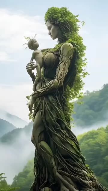 Gaia Goddess, Mother Earth Art, Body Image Art, Matka Natura, Arte Peculiar, Beautiful Angels Pictures, Earth Art, Traditional Landscape, Beautiful Images Nature