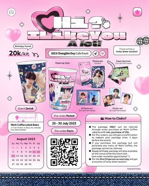 Cupsleeve Poster, Kpop Event Poster, Cupsleeve Event Poster, Changbin Birthday, Event Poster Design Inspiration, Prom Posters, Typo Logo Design, Education Poster Design, Pamphlet Design