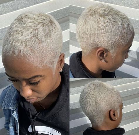 Short Bleached Hair, Short Platinum Blonde Hair, Black Hair Short Cuts, Short Shaved Hairstyles, Tapered Natural Hair, Short Silver Hair, Natural Hair Short Cuts, Short Hair Pixie Cuts, Bald Hair