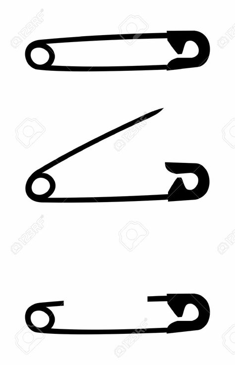 Safety Pin Doodle, Safety Pin Illustration, Safety Pin Tattoo Ideas, Safety Pin Tattoo Design, Safety Pin Drawing, Safety Pin Tattoo, Henna Doodle, Stick Poke Tattoo, Beginner Tattoos