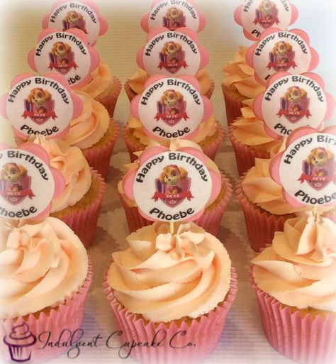 Paw patrol/Skye cupcakes..... Skye Cupcakes, Skye Cake, Sky Paw Patrol, Paw Patrol Cupcakes, Paw Patrol Birthday Cake, Paw Patrol Skye, Kid Cupcakes, Paw Patrol Birthday Party, Paw Patrol Birthday