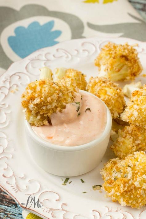 Panko Baked Cauliflower Bites > Call Me PMc Panko Recipes, Baked Cauliflower Bites, Savory Bites, Wedding Appetizers, Avocado Salad Recipes, Cauliflower Bites, Baked Cauliflower, Fun Foods, Cabbage Recipes