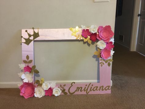 Wedding Party List, Pink Princess Birthday, Party Frame, Frame Props, Photo Frame Prop, Princess Photo, Photo Booth Frame, Baby Shower Princess, Photo Booths